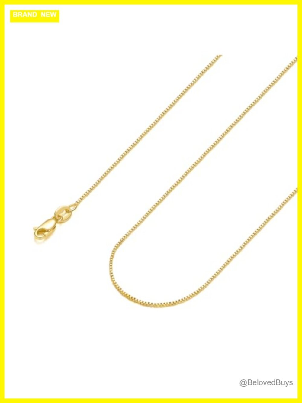14K Gold Plated Box Chain Necklace Women Lightweight Everyday Layering